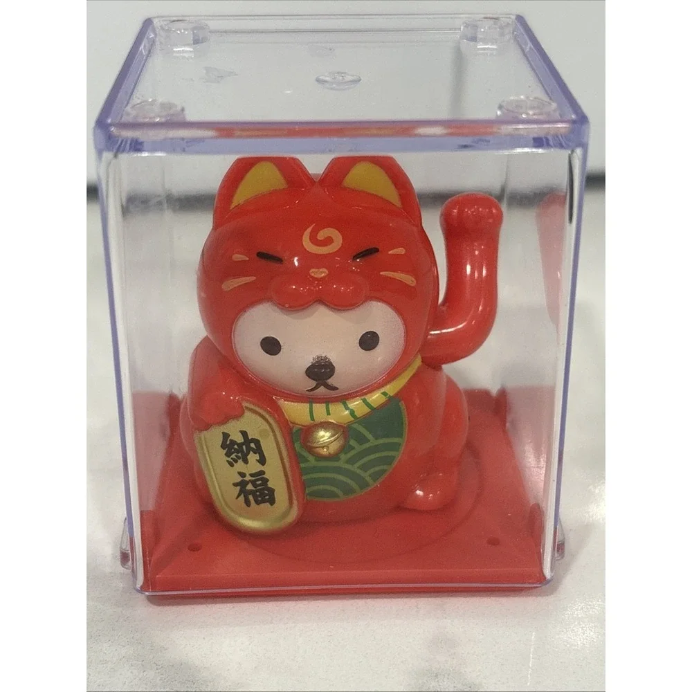 Solar Powered Maneki Neko Welcoming Lucky Fortune Cat-white 2.5